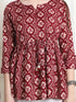 Maroon & Beige Rayon Foil Printed Short Top