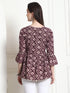 Wine & Beige Rayon Foil Printed Short Top