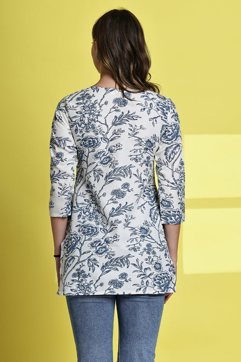 Floral Breeze Cotton Jaipuri Printed Tunic