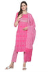 Pink And White  Pure Cambric Cotton  Embroidered Kurta Set With Dupatta