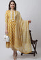 Pure Cambric Cotton Jaipuri Printed & Embroidered Kurta Set With Dupatta