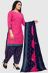 Magenta Cotton Blend Printed Unstitched Salwar Suit Material