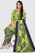 Green Cotton Blend Printed Unstitched Salwar Suit Material