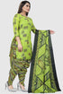 Green Cotton Blend Printed Unstitched Salwar Suit Material
