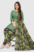 Green Cotton Blend Printed Unstitched Salwar Suit Material