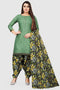 Green Cotton Blend Printed Unstitched Salwar Suit Material