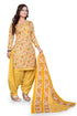 Yellow & Orange Cotton Blend Printed Unstitched Salwar Suit Material