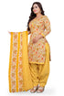 Yellow & Orange Cotton Blend Printed Unstitched Salwar Suit Material