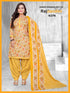 Yellow & Orange Cotton Blend Printed Unstitched Salwar Suit Material