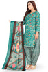Sea Green Cotton Blend Printed Unstitched Salwar Suit Material