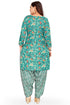 Sea Green Cotton Blend Printed Unstitched Salwar Suit Material