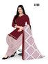 Maroon & Beige Cotton Blend Printed Unstitched Salwar Suit Material