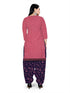 Gajari Pink Cotton Blend Printed Unstitched Salwar Suit Material