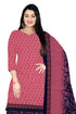 Gajari Pink Cotton Blend Printed Unstitched Salwar Suit Material