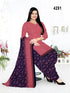 Gajari Pink Cotton Blend Printed Unstitched Salwar Suit Material