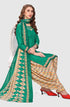 Green Cotton Blend Printed Unstitched Salwar Suit Material