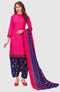 Pink Cotton Blend Printed Unstitched Salwar Suit Material