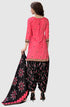 Pink Cotton Blend Printed Unstitched Salwar Suit Material