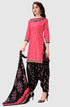 Pink Cotton Blend Printed Unstitched Salwar Suit Material
