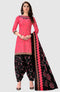Pink Cotton Blend Printed Unstitched Salwar Suit Material