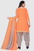 Orange Cotton Blend Printed Unstitched Salwar Suit Material