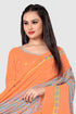Orange Cotton Blend Printed Unstitched Salwar Suit Material