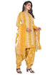 Yellow Cotton Blend Embroidered Unstitched Salwar Suit Material