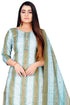 Mahendi Green & Sky Blue Cotton Blend Printed Unstitched Salwar Suit Material