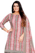 Grey & Light Pink Cotton Blend Printed Unstitched Salwar Suit Material