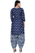 Navy Blue Cotton Blend Printed Unstitched Salwar Suit Material
