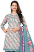 Teal Green & Beige Cotton Blend Printed Unstitched Salwar Suit Material