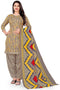 Grey & Yellow Cotton Blend Printed Unstitched Salwar Suit Material