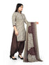 Grey Cotton Blend Printed Unstitched Salwar Suit Material