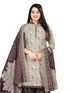 Grey Cotton Blend Printed Unstitched Salwar Suit Material