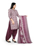 Mauve Cotton Blend Printed Unstitched Salwar Suit Material