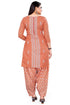 Light Orange Cotton Blend Printed Unstitched Salwar Suit Material