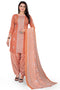 Light Orange Cotton Blend Printed Unstitched Salwar Suit Material