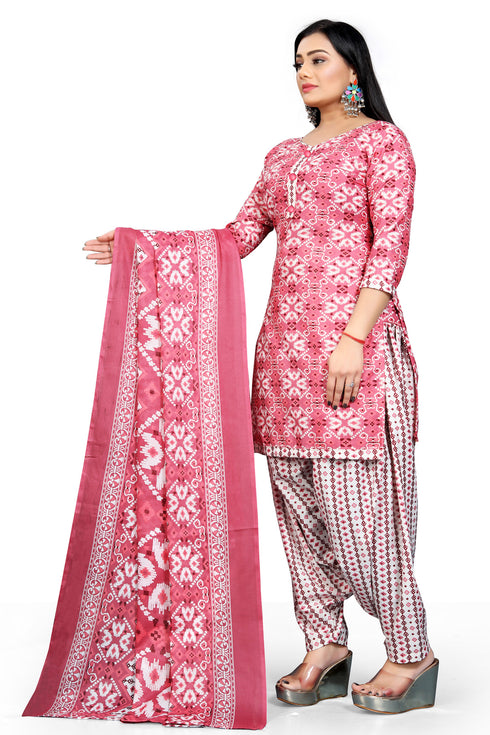Rajnandini WomenDusty pink Cotton Blend Printed Unstitched Salwar Suit Material