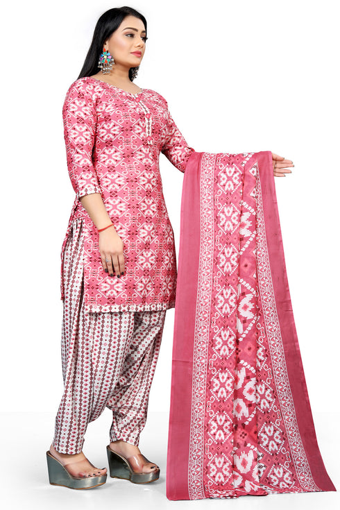 Rajnandini WomenDusty pink Cotton Blend Printed Unstitched Salwar Suit Material
