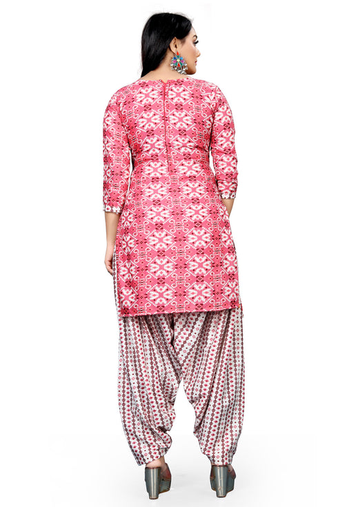 Rajnandini WomenDusty pink Cotton Blend Printed Unstitched Salwar Suit Material