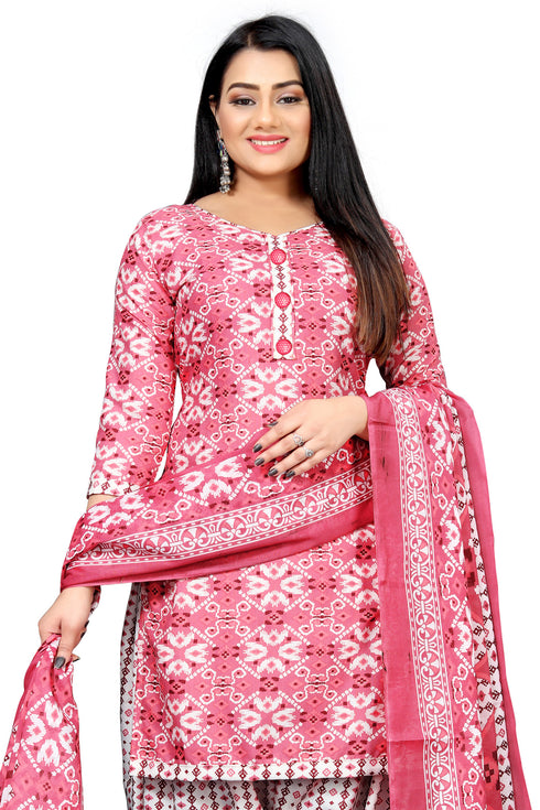 Rajnandini WomenDusty pink Cotton Blend Printed Unstitched Salwar Suit Material