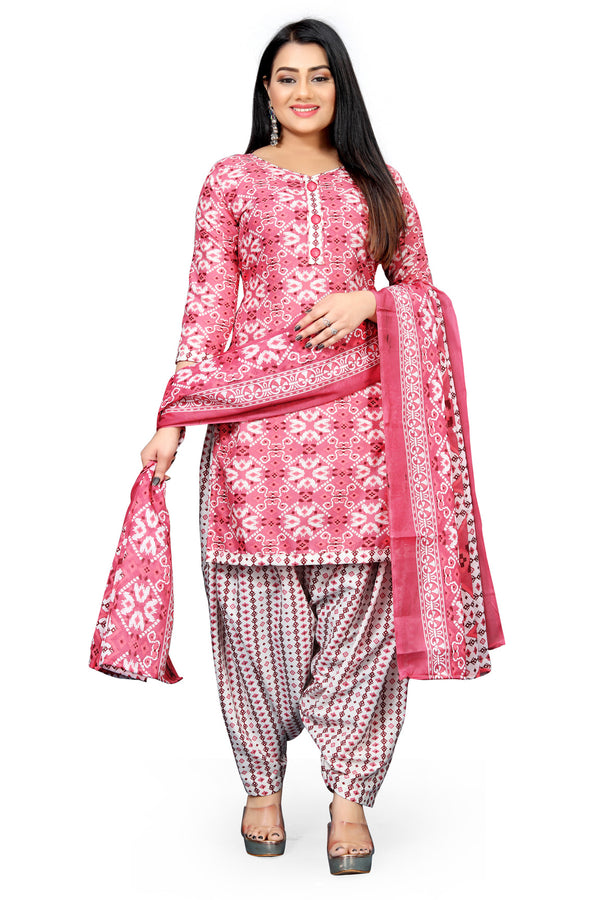 Rajnandini WomenDusty pink Cotton Blend Printed Unstitched Salwar Suit Material