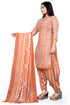 Light Orange & White Cotton Blend Printed Unstitched Salwar Suit Material