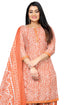 Light Orange & White Cotton Blend Printed Unstitched Salwar Suit Material