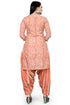 Light Orange & White Cotton Blend Printed Unstitched Salwar Suit Material