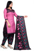 Pink Cotton Blend Printed Unstitched Salwar Suit Material