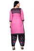Pink Cotton Blend Printed Unstitched Salwar Suit Material