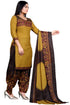 Mustard & Brown Cotton Blend Printed Unstitched Salwar Suit Material