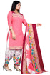 Baby Pink Cotton Blend Printed Unstitched Salwar Suit Material