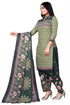 Olive Green Cotton Blend Printed Unstitched Salwar Suit Material